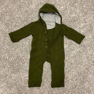 Disana boiled wool one piece suit. Size 6-12 months. Color olive. 100% wool.